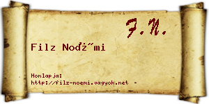 Filz Noémi névjegykártya